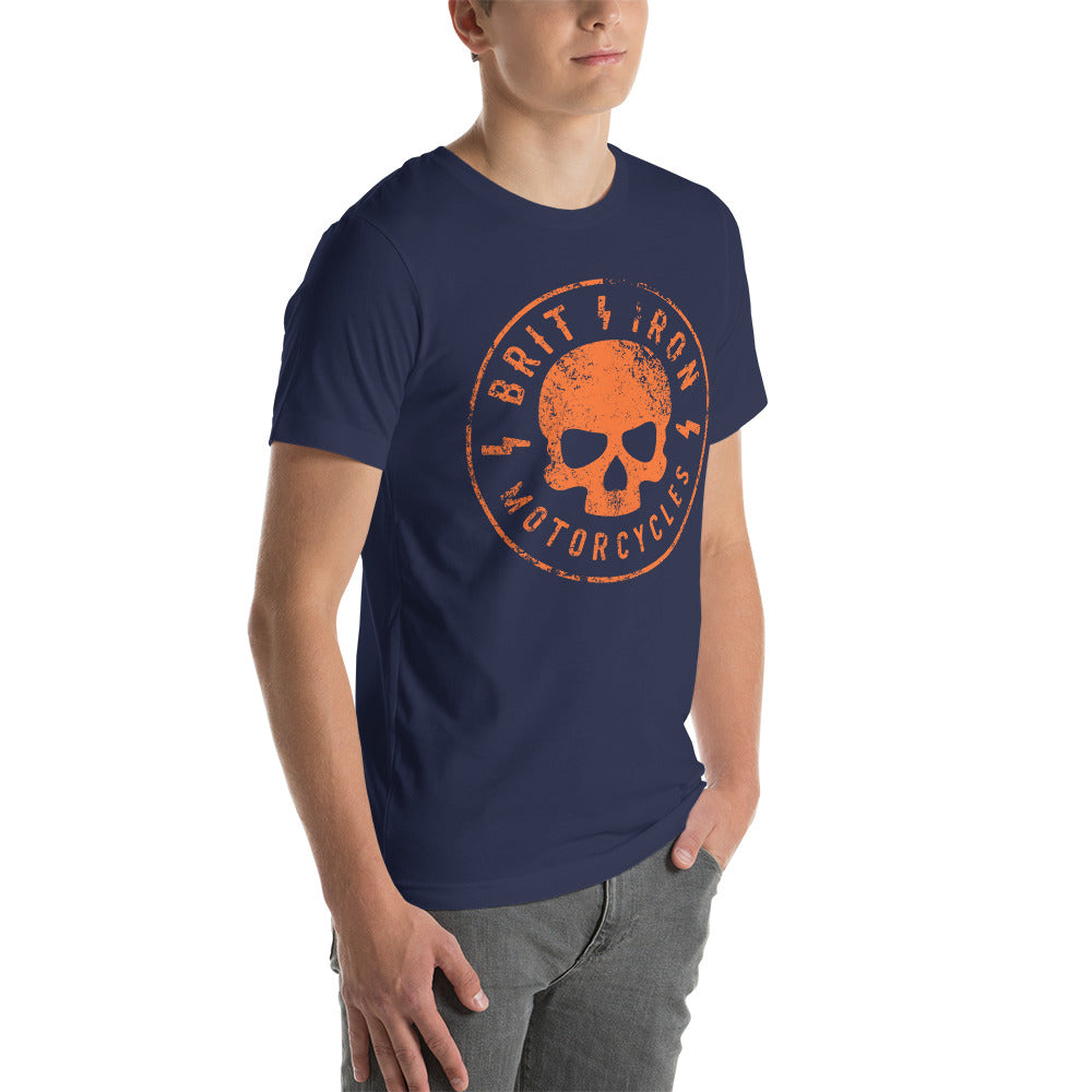 Brit Iron Skull Distressed - Orange